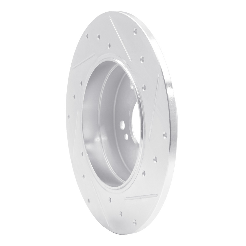Mercedes-Benz C230 Brake Rotor (1) - Rear Left - R1 Concepts - Drilled & Slotted - Silver - `94-`11